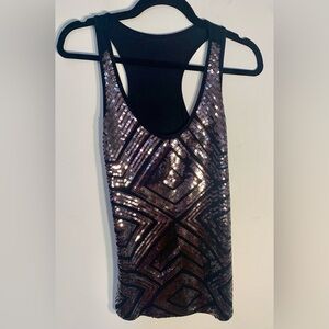 Y2K SequinSparkle Season  Geometric Tank Top size S